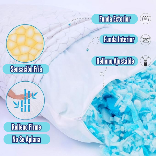 Almohada Altura Ajustable Anti Molestias (Refrescante)